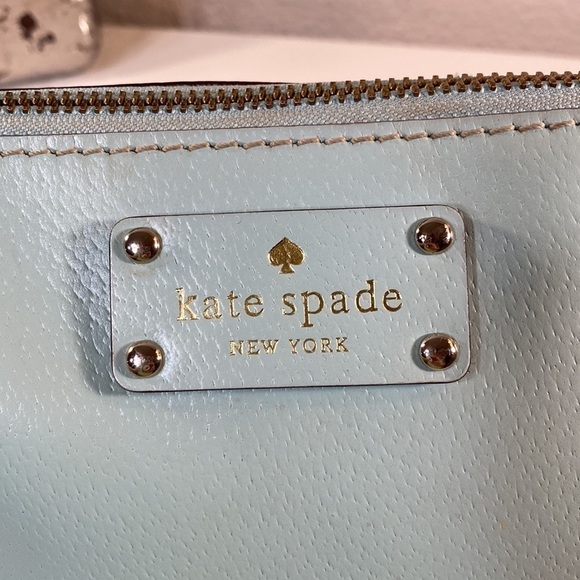 KATE Spade Wellesley Byrd Leather Chain‎ Shoulder Bag Purse Robins Egg - Picture 3 of 13